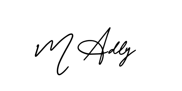 Make a beautiful signature design for name M Adly. With this signature (AmerikaSignatureDemo-Regular) style, you can create a handwritten signature for free. M Adly signature style 3 images and pictures png