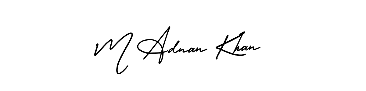 Similarly AmerikaSignatureDemo-Regular is the best handwritten signature design. Signature creator online .You can use it as an online autograph creator for name M Adnan Khan. M Adnan Khan signature style 3 images and pictures png