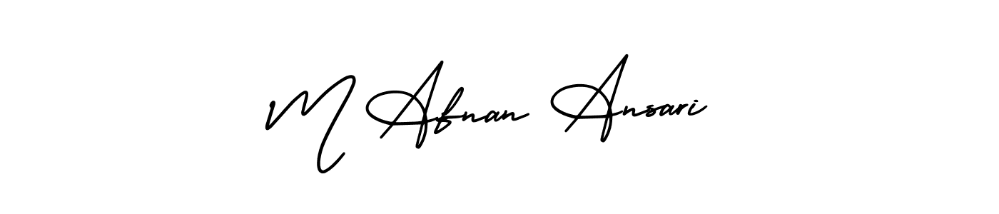 Design your own signature with our free online signature maker. With this signature software, you can create a handwritten (AmerikaSignatureDemo-Regular) signature for name M Afnan Ansari. M Afnan Ansari signature style 3 images and pictures png