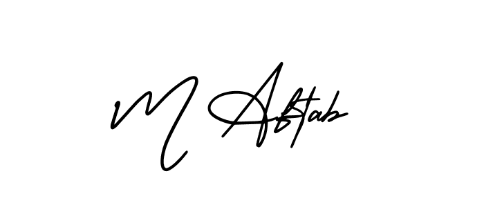 Similarly AmerikaSignatureDemo-Regular is the best handwritten signature design. Signature creator online .You can use it as an online autograph creator for name M Aftab. M Aftab signature style 3 images and pictures png