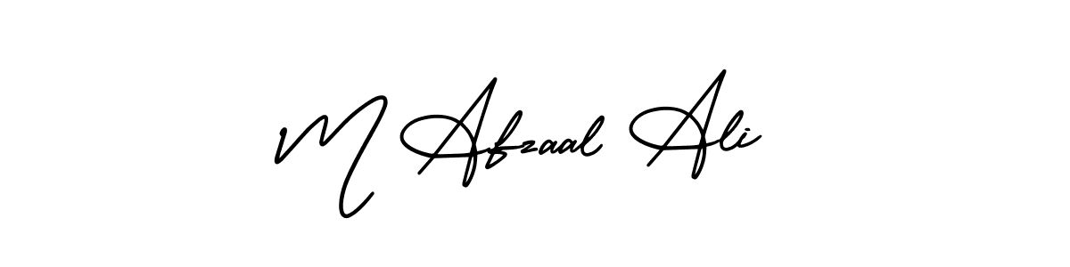 You should practise on your own different ways (AmerikaSignatureDemo-Regular) to write your name (M Afzaal Ali) in signature. don't let someone else do it for you. M Afzaal Ali signature style 3 images and pictures png