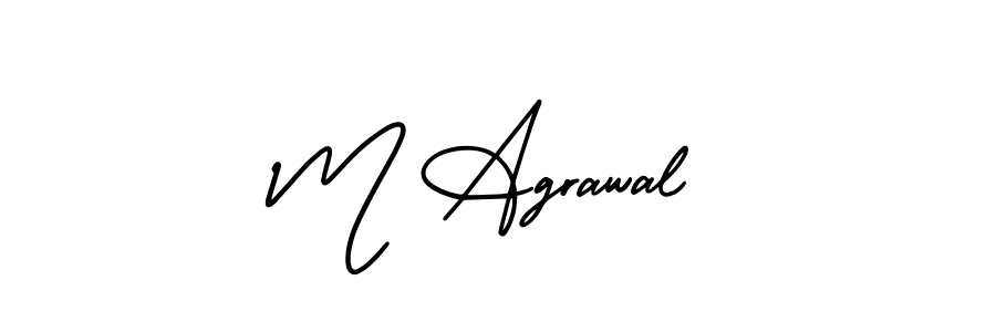 The best way (AmerikaSignatureDemo-Regular) to make a short signature is to pick only two or three words in your name. The name M Agrawal include a total of six letters. For converting this name. M Agrawal signature style 3 images and pictures png