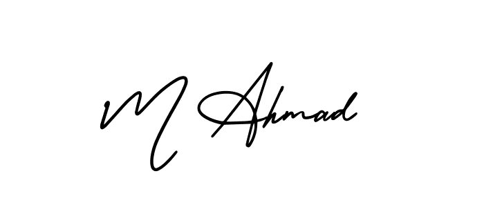 The best way (AmerikaSignatureDemo-Regular) to make a short signature is to pick only two or three words in your name. The name M Ahmad include a total of six letters. For converting this name. M Ahmad signature style 3 images and pictures png