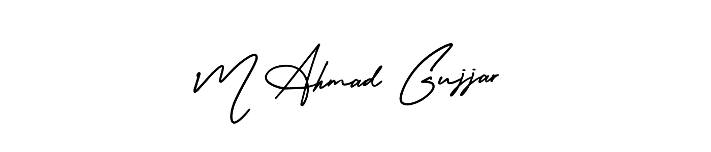 Create a beautiful signature design for name M Ahmad Gujjar. With this signature (AmerikaSignatureDemo-Regular) fonts, you can make a handwritten signature for free. M Ahmad Gujjar signature style 3 images and pictures png