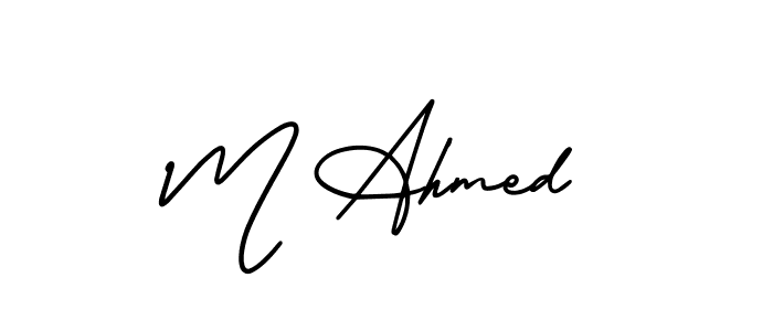 Make a beautiful signature design for name M Ahmed. With this signature (AmerikaSignatureDemo-Regular) style, you can create a handwritten signature for free. M Ahmed signature style 3 images and pictures png