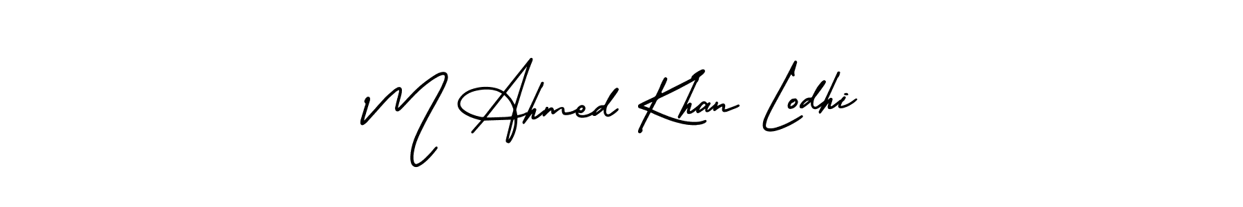 How to make M Ahmed Khan Lodhi name signature. Use AmerikaSignatureDemo-Regular style for creating short signs online. This is the latest handwritten sign. M Ahmed Khan Lodhi signature style 3 images and pictures png