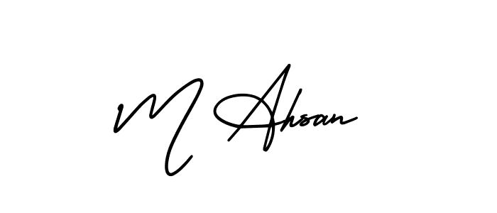 Also You can easily find your signature by using the search form. We will create M Ahsan name handwritten signature images for you free of cost using AmerikaSignatureDemo-Regular sign style. M Ahsan signature style 3 images and pictures png