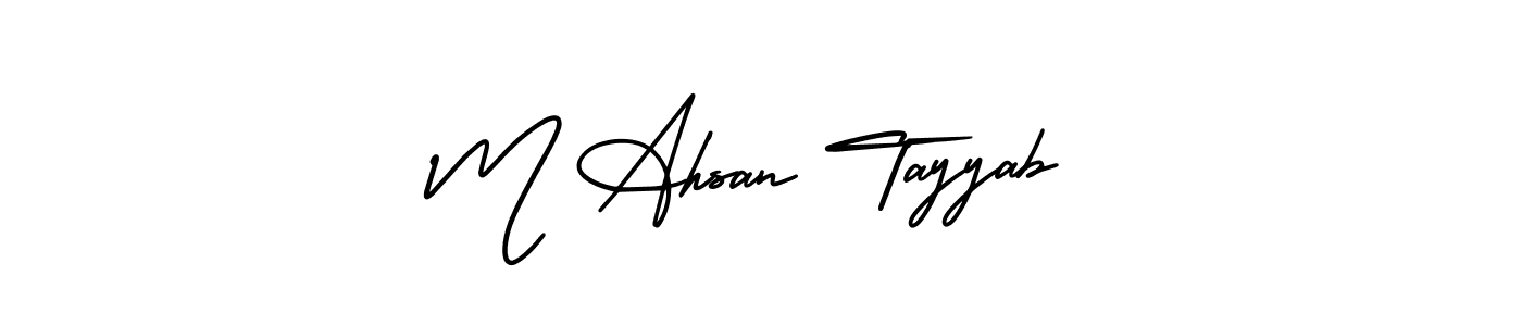 Create a beautiful signature design for name M Ahsan Tayyab. With this signature (AmerikaSignatureDemo-Regular) fonts, you can make a handwritten signature for free. M Ahsan Tayyab signature style 3 images and pictures png