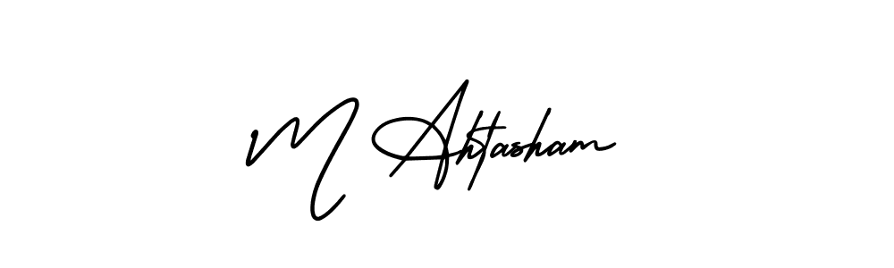 Design your own signature with our free online signature maker. With this signature software, you can create a handwritten (AmerikaSignatureDemo-Regular) signature for name M Ahtasham. M Ahtasham signature style 3 images and pictures png