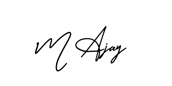 The best way (AmerikaSignatureDemo-Regular) to make a short signature is to pick only two or three words in your name. The name M Ajay include a total of six letters. For converting this name. M Ajay signature style 3 images and pictures png