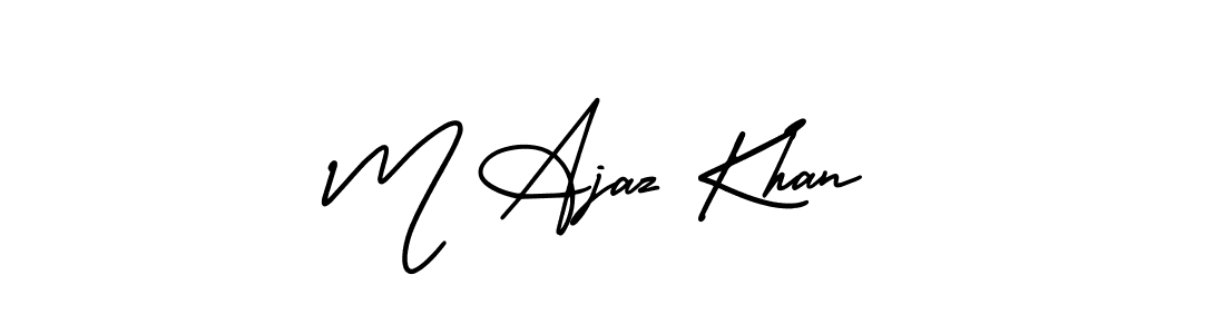 How to make M Ajaz Khan name signature. Use AmerikaSignatureDemo-Regular style for creating short signs online. This is the latest handwritten sign. M Ajaz Khan signature style 3 images and pictures png