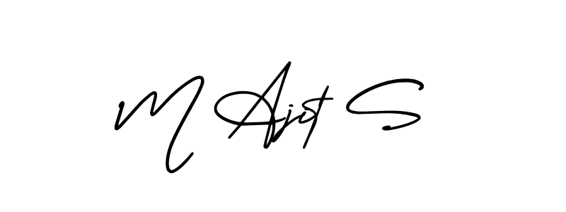 if you are searching for the best signature style for your name M Ajit S. so please give up your signature search. here we have designed multiple signature styles  using AmerikaSignatureDemo-Regular. M Ajit S signature style 3 images and pictures png