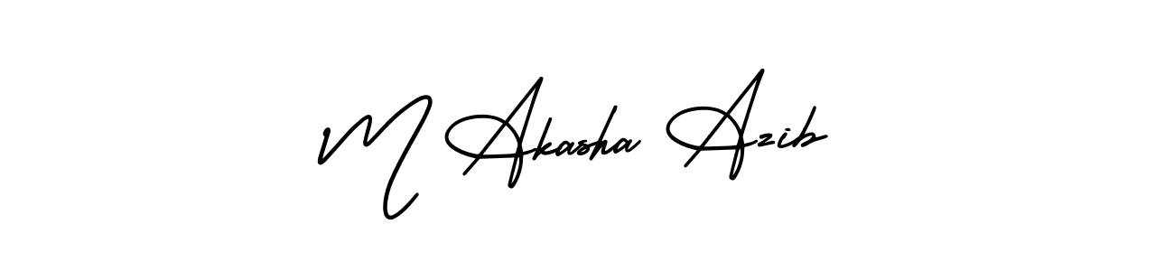 Make a beautiful signature design for name M Akasha Azib. Use this online signature maker to create a handwritten signature for free. M Akasha Azib signature style 3 images and pictures png