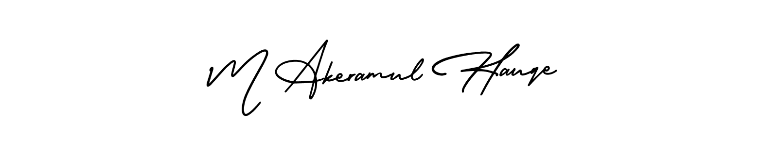 Use a signature maker to create a handwritten signature online. With this signature software, you can design (AmerikaSignatureDemo-Regular) your own signature for name M Akeramul Hauqe. M Akeramul Hauqe signature style 3 images and pictures png
