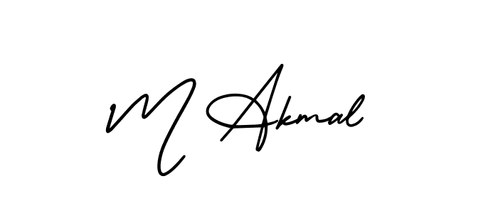 Use a signature maker to create a handwritten signature online. With this signature software, you can design (AmerikaSignatureDemo-Regular) your own signature for name M Akmal. M Akmal signature style 3 images and pictures png