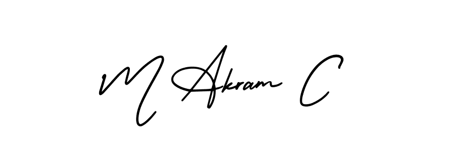 if you are searching for the best signature style for your name M Akram C. so please give up your signature search. here we have designed multiple signature styles  using AmerikaSignatureDemo-Regular. M Akram C signature style 3 images and pictures png