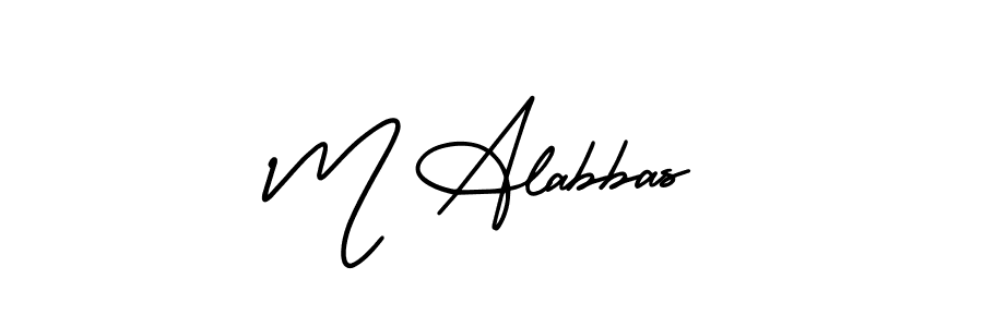 How to make M Alabbas name signature. Use AmerikaSignatureDemo-Regular style for creating short signs online. This is the latest handwritten sign. M Alabbas signature style 3 images and pictures png