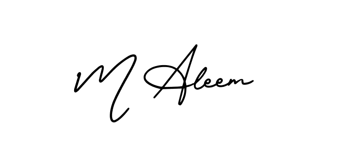 How to make M Aleem name signature. Use AmerikaSignatureDemo-Regular style for creating short signs online. This is the latest handwritten sign. M Aleem signature style 3 images and pictures png