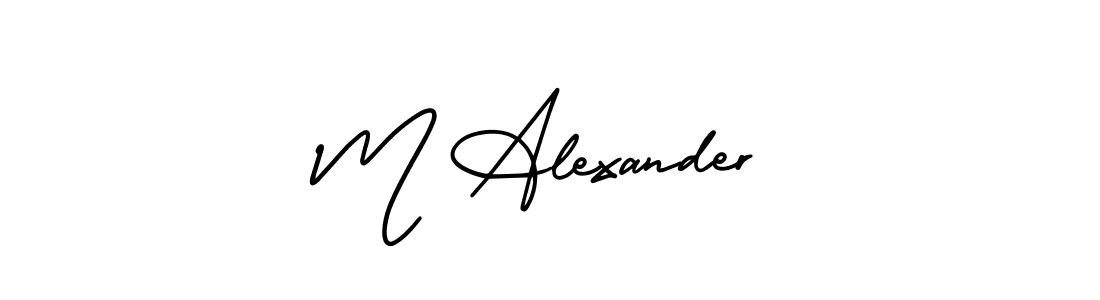 Use a signature maker to create a handwritten signature online. With this signature software, you can design (AmerikaSignatureDemo-Regular) your own signature for name M Alexander. M Alexander signature style 3 images and pictures png