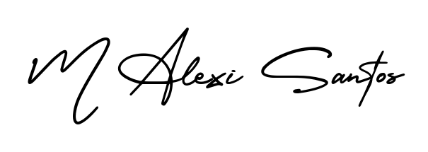 Transform the name M Alexi Santos into a signature masterpiece using AmerikaSignatureDemo-Regular font. Ideal for photographers, artists, and creators looking for watermarks. M Alexi Santos signature style 3 images and pictures png