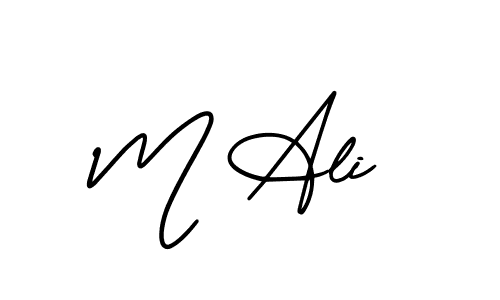 The best way (AmerikaSignatureDemo-Regular) to make a short signature is to pick only two or three words in your name. The name M Ali include a total of six letters. For converting this name. M Ali signature style 3 images and pictures png