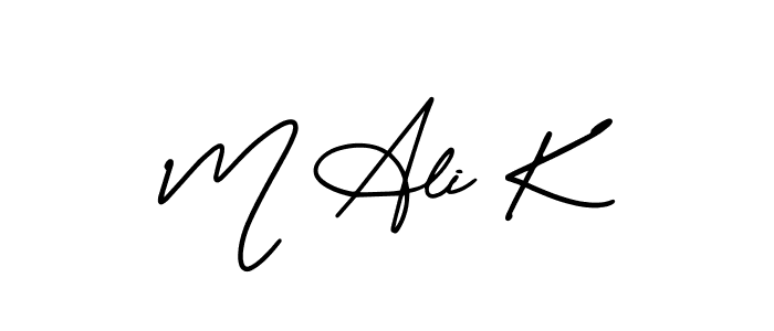 AmerikaSignatureDemo-Regular is a professional signature style that is perfect for those who want to add a touch of class to their signature. It is also a great choice for those who want to make their signature more unique. Get M Ali K name to fancy signature for free. M Ali K signature style 3 images and pictures png