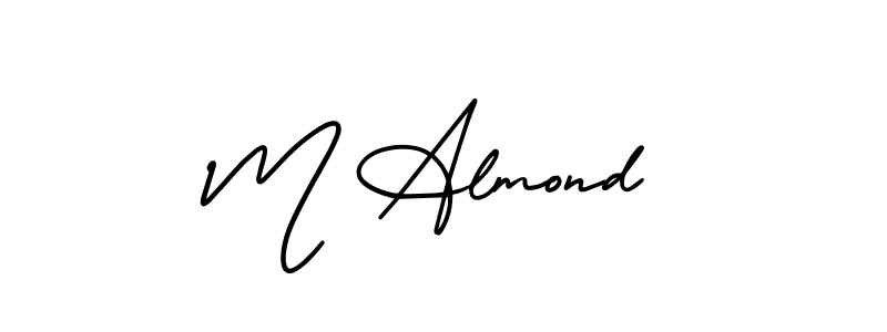 Similarly AmerikaSignatureDemo-Regular is the best handwritten signature design. Signature creator online .You can use it as an online autograph creator for name M Almond. M Almond signature style 3 images and pictures png