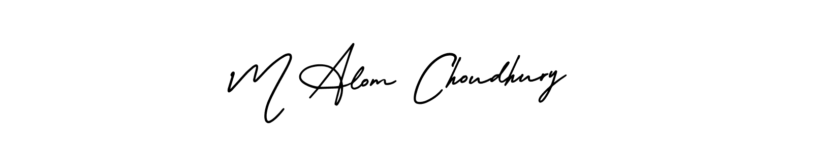 Use a signature maker to create a handwritten signature online. With this signature software, you can design (AmerikaSignatureDemo-Regular) your own signature for name M Alom Choudhury. M Alom Choudhury signature style 3 images and pictures png