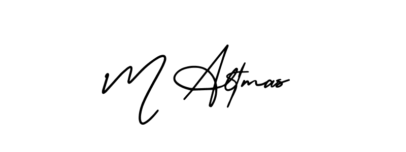 Use a signature maker to create a handwritten signature online. With this signature software, you can design (AmerikaSignatureDemo-Regular) your own signature for name M Altmas. M Altmas signature style 3 images and pictures png