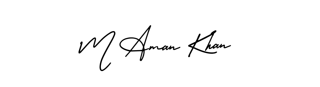 Make a beautiful signature design for name M Aman Khan. With this signature (AmerikaSignatureDemo-Regular) style, you can create a handwritten signature for free. M Aman Khan signature style 3 images and pictures png