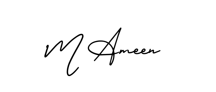 AmerikaSignatureDemo-Regular is a professional signature style that is perfect for those who want to add a touch of class to their signature. It is also a great choice for those who want to make their signature more unique. Get M Ameen name to fancy signature for free. M Ameen signature style 3 images and pictures png