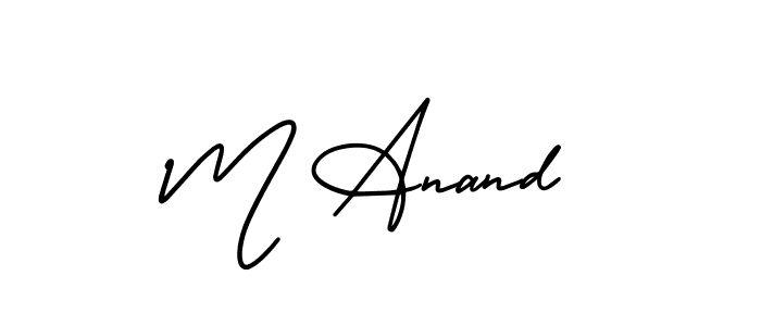 Similarly AmerikaSignatureDemo-Regular is the best handwritten signature design. Signature creator online .You can use it as an online autograph creator for name M Anand. M Anand signature style 3 images and pictures png