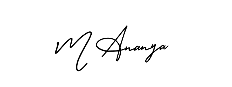 Make a beautiful signature design for name M Ananya. With this signature (AmerikaSignatureDemo-Regular) style, you can create a handwritten signature for free. M Ananya signature style 3 images and pictures png