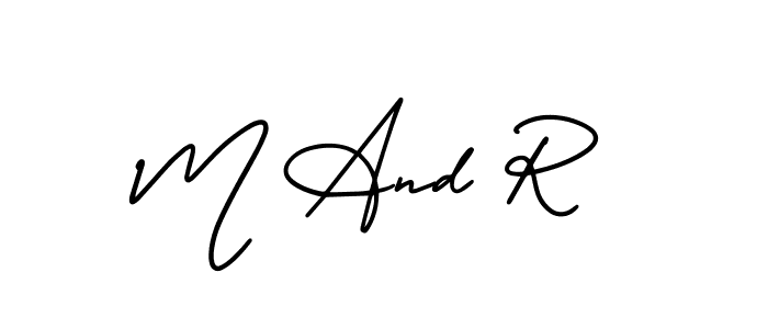 Design your own signature with our free online signature maker. With this signature software, you can create a handwritten (AmerikaSignatureDemo-Regular) signature for name M And R. M And R signature style 3 images and pictures png