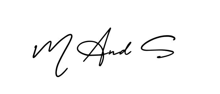 Create a beautiful signature design for name M And S. With this signature (AmerikaSignatureDemo-Regular) fonts, you can make a handwritten signature for free. M And S signature style 3 images and pictures png