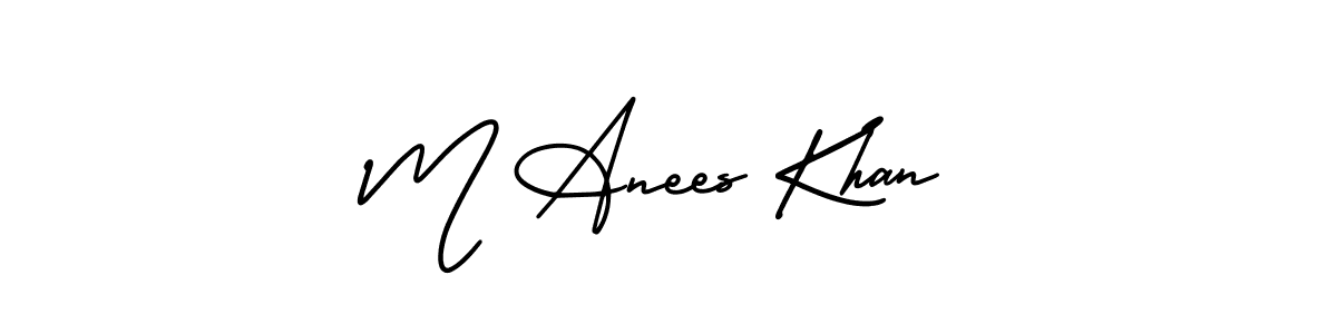 Design your own signature with our free online signature maker. With this signature software, you can create a handwritten (AmerikaSignatureDemo-Regular) signature for name M Anees Khan. M Anees Khan signature style 3 images and pictures png