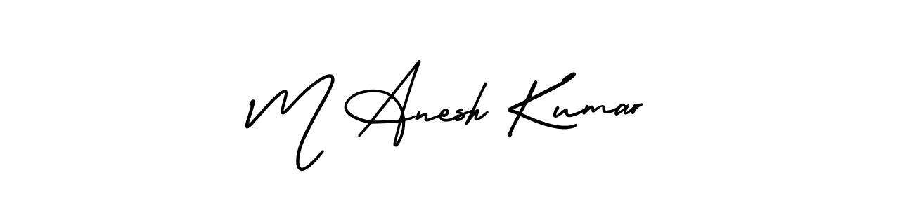 M Anesh Kumar stylish signature style. Best Handwritten Sign (AmerikaSignatureDemo-Regular) for my name. Handwritten Signature Collection Ideas for my name M Anesh Kumar. M Anesh Kumar signature style 3 images and pictures png