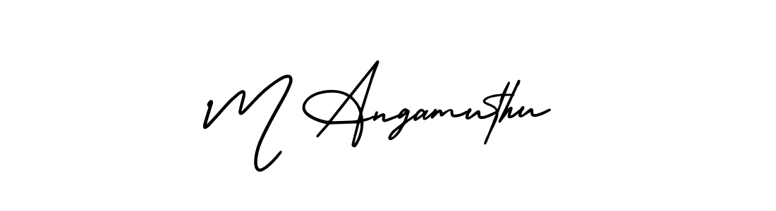 Also we have M Angamuthu name is the best signature style. Create professional handwritten signature collection using AmerikaSignatureDemo-Regular autograph style. M Angamuthu signature style 3 images and pictures png
