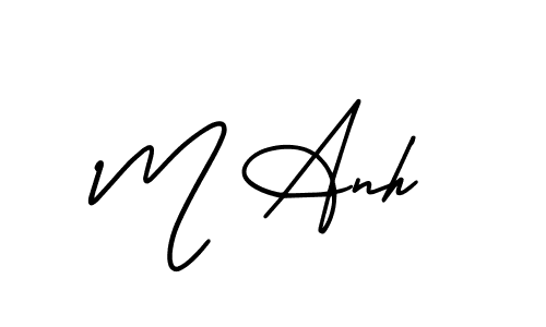 The best way (AmerikaSignatureDemo-Regular) to make a short signature is to pick only two or three words in your name. The name M Anh include a total of six letters. For converting this name. M Anh signature style 3 images and pictures png