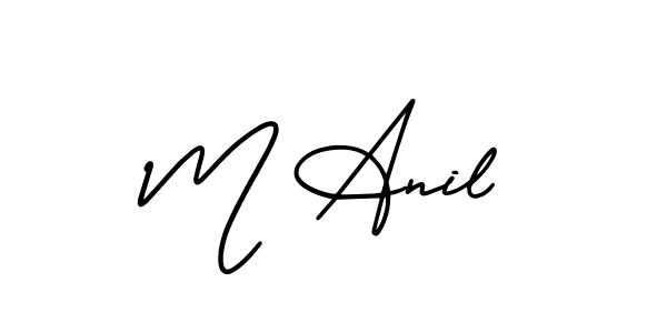 This is the best signature style for the M Anil name. Also you like these signature font (AmerikaSignatureDemo-Regular). Mix name signature. M Anil signature style 3 images and pictures png