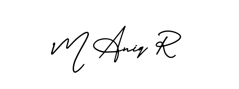 Create a beautiful signature design for name M Aniq R. With this signature (AmerikaSignatureDemo-Regular) fonts, you can make a handwritten signature for free. M Aniq R signature style 3 images and pictures png