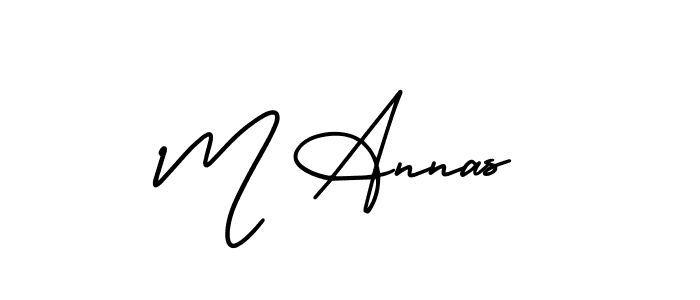 AmerikaSignatureDemo-Regular is a professional signature style that is perfect for those who want to add a touch of class to their signature. It is also a great choice for those who want to make their signature more unique. Get M Annas name to fancy signature for free. M Annas signature style 3 images and pictures png