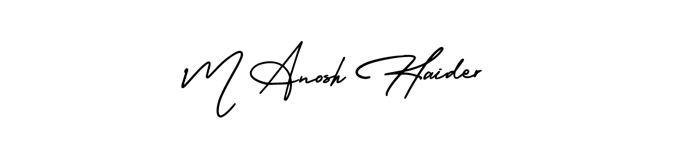 Also You can easily find your signature by using the search form. We will create M Anosh Haider name handwritten signature images for you free of cost using AmerikaSignatureDemo-Regular sign style. M Anosh Haider signature style 3 images and pictures png