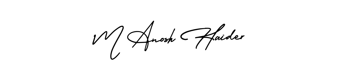 Also You can easily find your signature by using the search form. We will create M Anosh Haider name handwritten signature images for you free of cost using AmerikaSignatureDemo-Regular sign style. M Anosh Haider signature style 3 images and pictures png