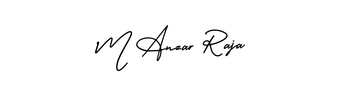 The best way (AmerikaSignatureDemo-Regular) to make a short signature is to pick only two or three words in your name. The name M Anzar Raja include a total of six letters. For converting this name. M Anzar Raja signature style 3 images and pictures png