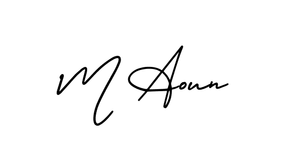Also You can easily find your signature by using the search form. We will create M Aoun name handwritten signature images for you free of cost using AmerikaSignatureDemo-Regular sign style. M Aoun signature style 3 images and pictures png