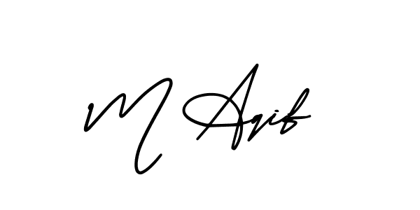 Design your own signature with our free online signature maker. With this signature software, you can create a handwritten (AmerikaSignatureDemo-Regular) signature for name M Aqif. M Aqif signature style 3 images and pictures png