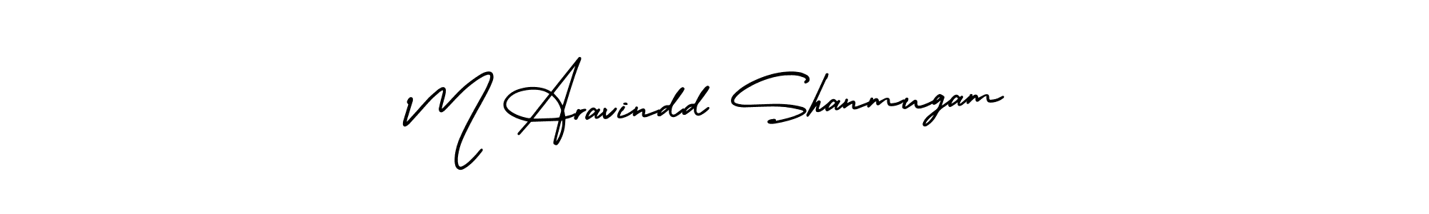 Use a signature maker to create a handwritten signature online. With this signature software, you can design (AmerikaSignatureDemo-Regular) your own signature for name M Aravindd Shanmugam. M Aravindd Shanmugam signature style 3 images and pictures png