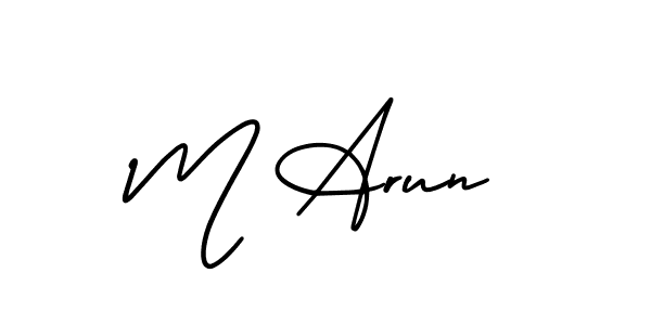 Design your own signature with our free online signature maker. With this signature software, you can create a handwritten (AmerikaSignatureDemo-Regular) signature for name M Arun. M Arun signature style 3 images and pictures png
