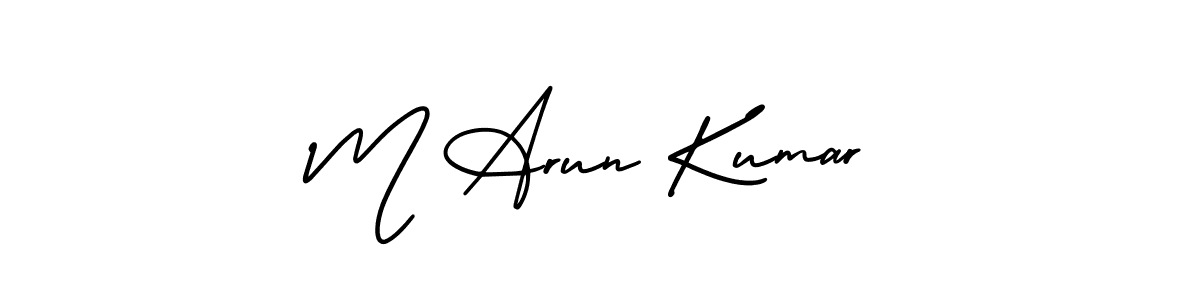 Design your own signature with our free online signature maker. With this signature software, you can create a handwritten (AmerikaSignatureDemo-Regular) signature for name M Arun Kumar. M Arun Kumar signature style 3 images and pictures png